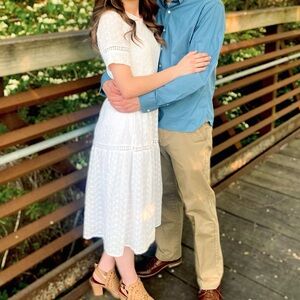 Perfect Photo-Taking White Eyelet Midi Dress